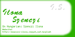 ilona szenczi business card